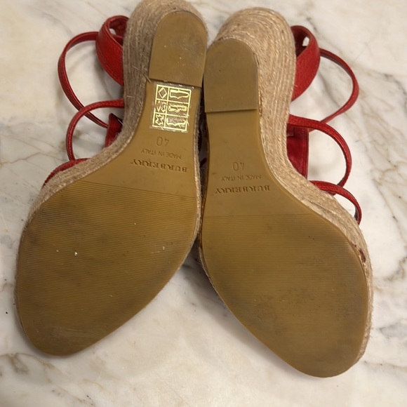 Burberry wedges ankle strap 5 inch heel in like new condition all leather upper - Picture 4 of 5